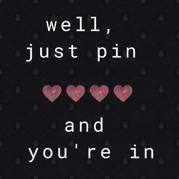 Red hearts, pin code and white letters by PopArtyParty